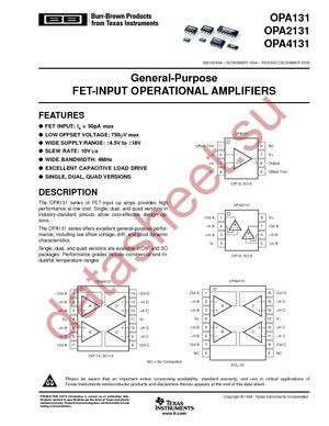 OPA131PJ datasheet  